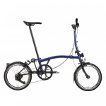 BROMPTON P Line Bolt Blue Lacquer 12-Speed sulankstomas dviratis su vidutinio aukščio vairu